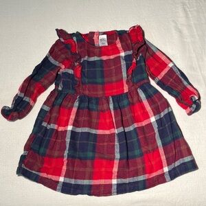 BUNDLE ONLY - Carter’s Cotton Plaid Flannel Long Sleeve Dress - Size 12 Months